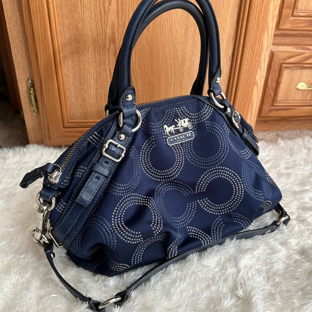 Authentic Coach Madison Dotted OP Art Sophia Satchel Shoulder bag